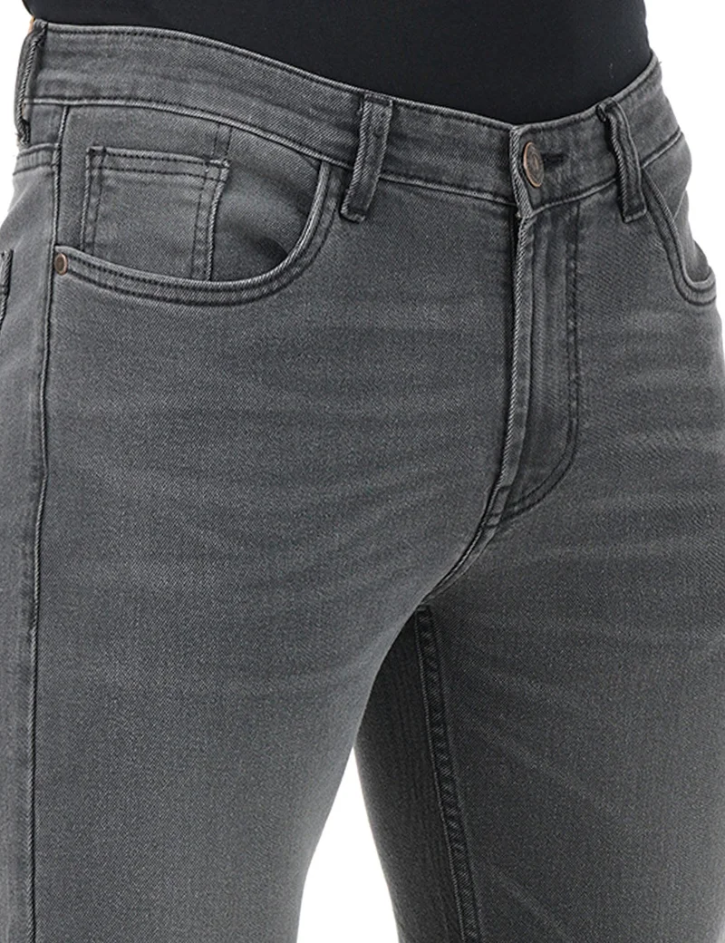 Inkd Grey Grounds Men's Regular Fit  Jeans - Mid-Rise | Cotton Blend |  Stretchable Fabric | Contrast Stitch | Classic 5 Pocket Styling for Men | Best Price UAE